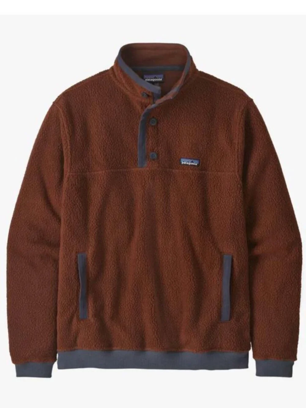 PATAGONIA Men's Shearling Button Pullover - Fox Red XL